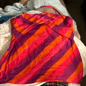 Lauren Ralph Lauren Pink and Orange Bikini Top